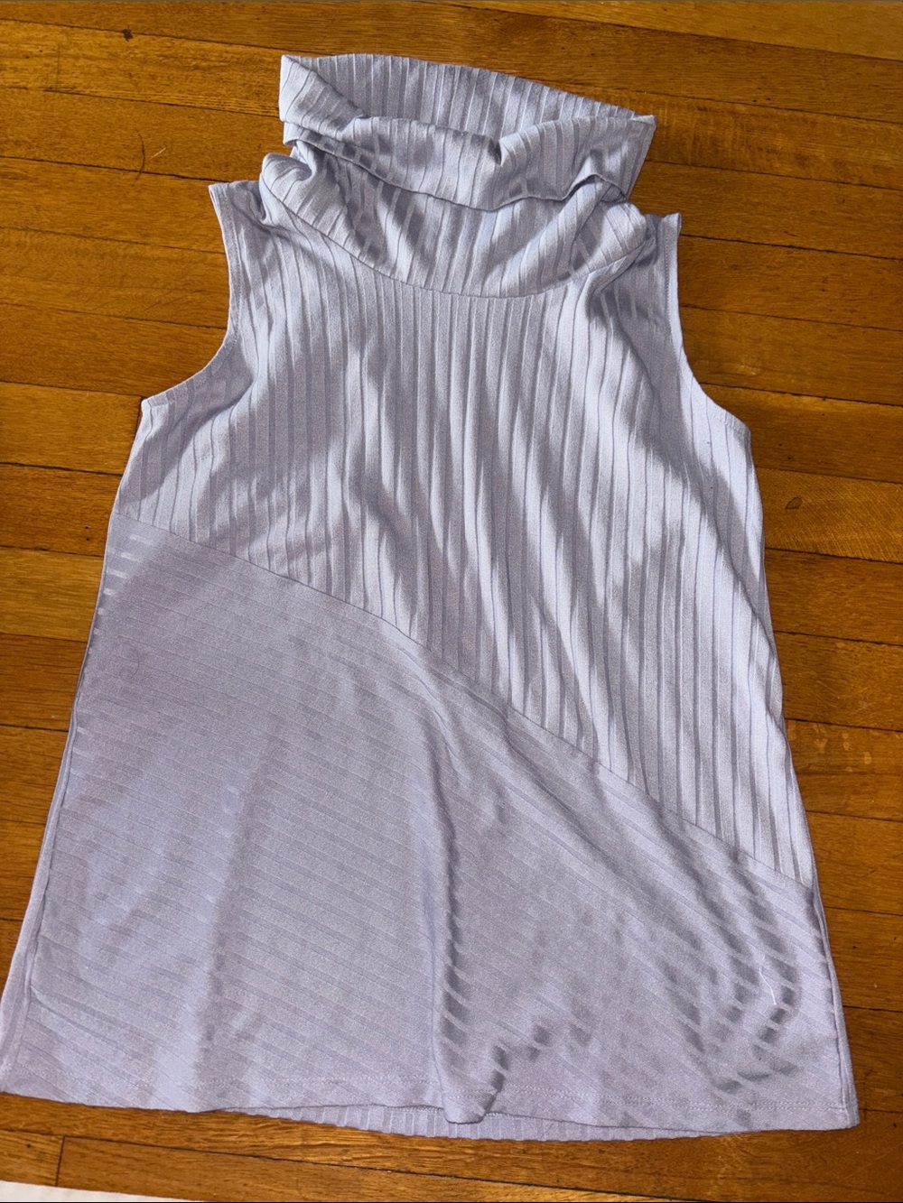 LOFT Lilac Ribbed Sleeveless Mock Neck Top